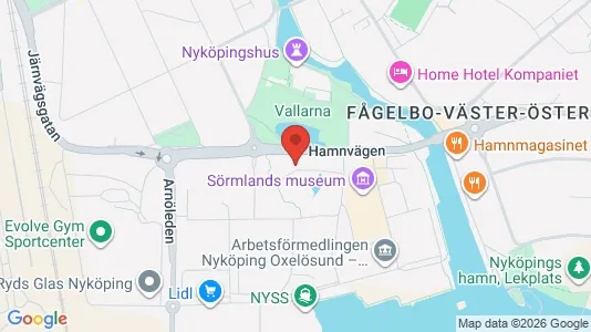 Kontorslokaler att hyra i Nyköping - kort over placeringen