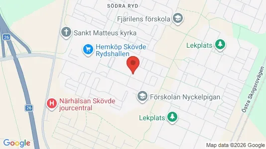 Kontorslokaler att hyra i Skövde - kort over placeringen