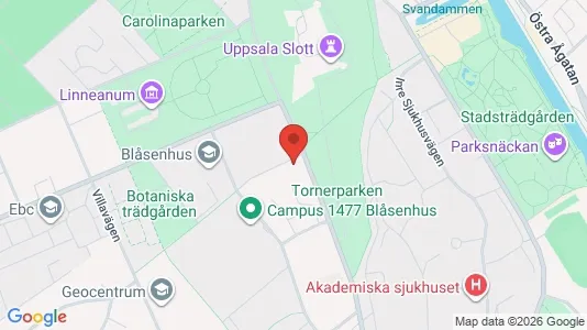 Kontorslokaler att hyra i Uppsala - kort over placeringen