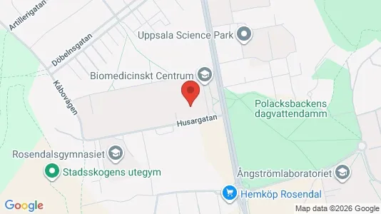 Kontorslokaler att hyra i Uppsala - kort over placeringen