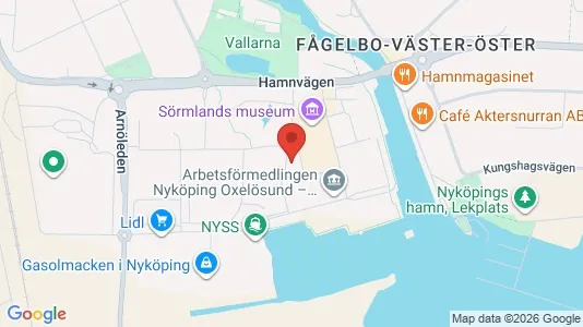Kontorslokaler att hyra i Nyköping - kort over placeringen