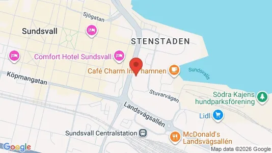 Kontorslokaler att hyra i Sundsvall - kort over placeringen