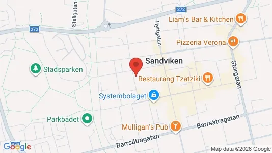 Kontorslokaler att hyra i Sandviken - kort over placeringen
