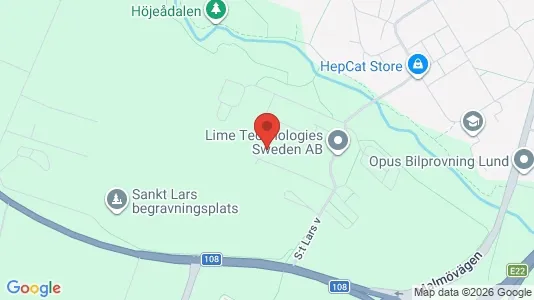 Kontorslokaler att hyra i Lund - kort over placeringen