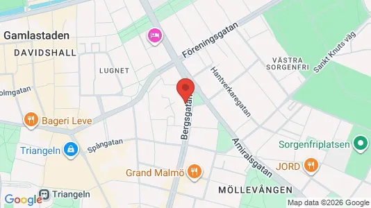 Affärslokaler att hyra i Malmö Centrum - kort over placeringen