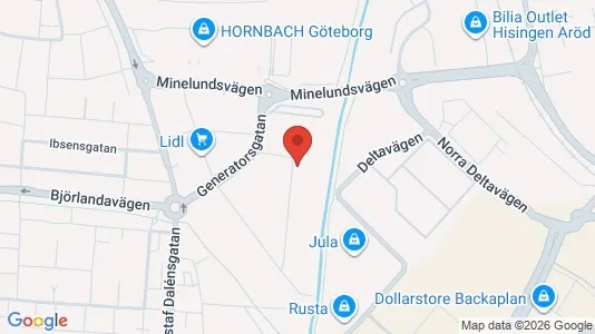 Industrilokaler att hyra i Lundby - kort over placeringen