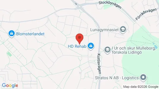 Kontorslokaler att hyra i Lidingö - kort over placeringen