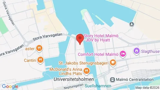 Kontorslokaler att hyra i Malmö Centrum - kort over placeringen