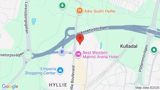 Kontorslokaler att hyra i Hyllie - kort over placeringen