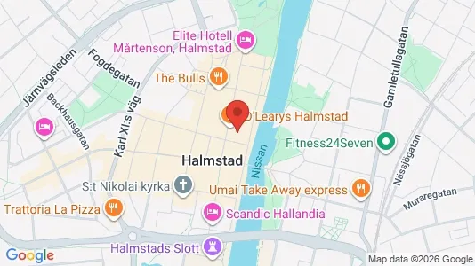 Kontorslokaler att hyra i Halmstad - kort over placeringen