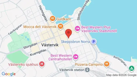 Kontorslokaler att hyra i Västervik - kort over placeringen