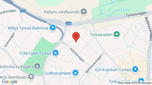 Kontorslokaler att hyra i Tyresö - kort over placeringen