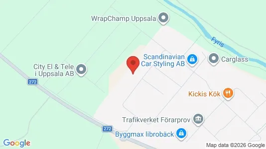 Industrilokaler att hyra i Uppsala - kort over placeringen