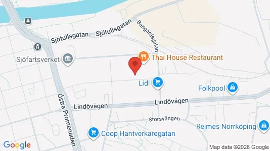 Kontorslokaler att hyra i Norrköping - kort over placeringen