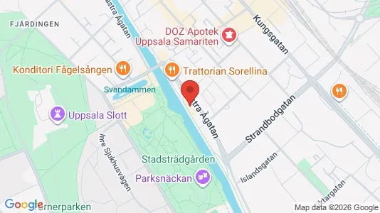 Kontorslokaler att hyra i Uppsala - kort over placeringen