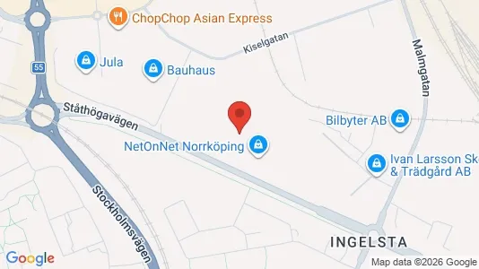 Kontorslokaler att hyra i Norrköping - kort over placeringen