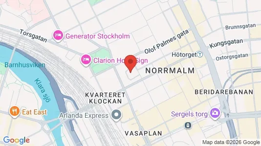 Kontorslokaler att hyra i Stockholm Innerstad - kort over placeringen