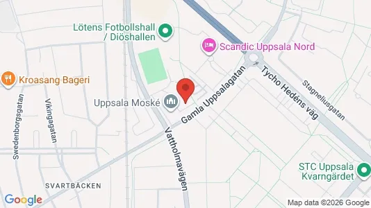 Kontorslokaler att hyra i Uppsala - kort over placeringen
