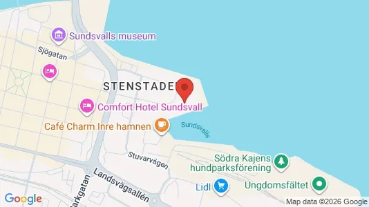 Kontorslokaler att hyra i Sundsvall - kort over placeringen