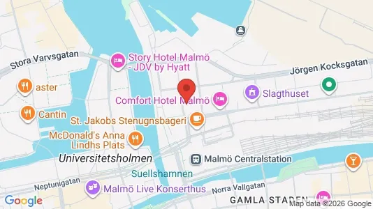 Kontorslokaler att hyra i Malmö Centrum - kort over placeringen