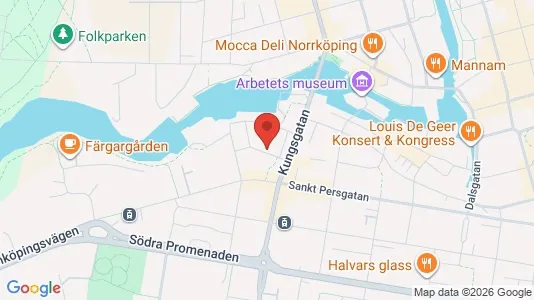 Kontorslokaler att hyra i Norrköping - kort over placeringen