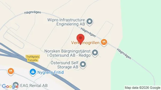 Industrilokaler att hyra i Östersund - kort over placeringen