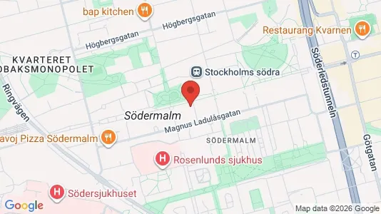 Affärslokaler att hyra i Södermalm - kort over placeringen