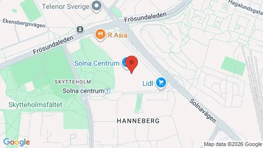 Kontorslokaler att hyra i Solna - kort over placeringen