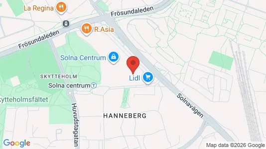 Kontorslokaler att hyra i Solna - kort over placeringen