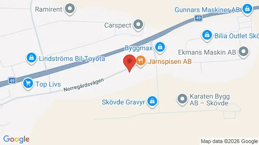 Industrilokaler att hyra i Skövde - kort over placeringen