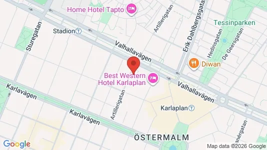 Kontorslokaler att hyra i Östermalm - kort over placeringen