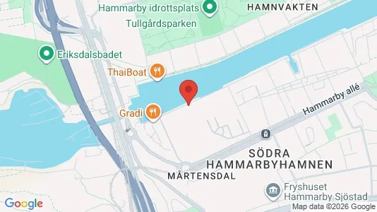 Kontorslokaler att hyra i Hammarbyhamnen - kort over placeringen