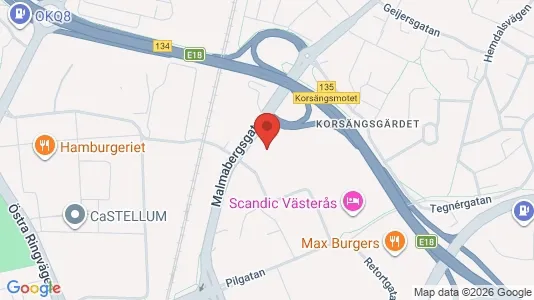 Kontorslokaler att hyra i Västerås - kort over placeringen