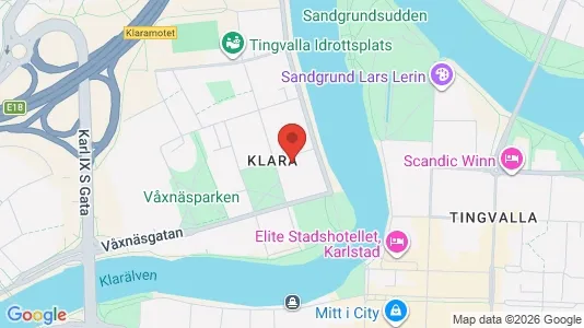 Kontorslokaler att hyra i Karlstad - kort over placeringen