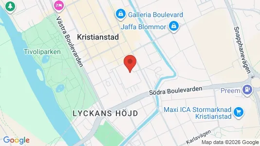 Kontorslokaler att hyra i Kristianstad - kort over placeringen