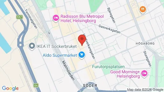 Kontorslokaler att hyra i Helsingborg - kort over placeringen