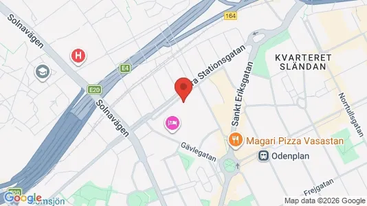 Kontorslokaler att hyra i Vasastan - kort over placeringen