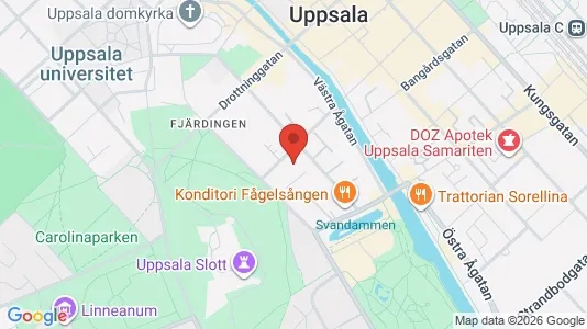 Kontorslokaler att hyra i Uppsala - kort over placeringen