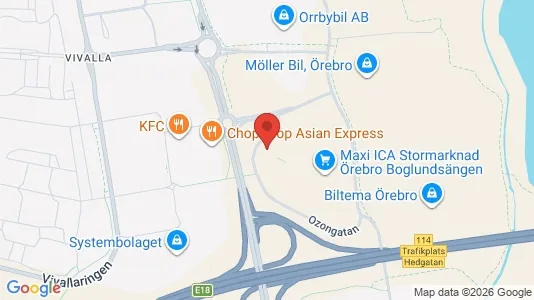 Kontorslokaler att hyra i Örebro - kort over placeringen
