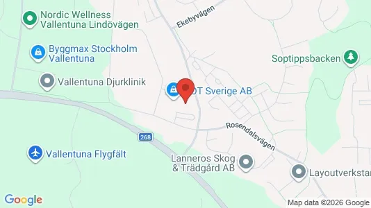 Kontorslokaler att hyra i Vallentuna - kort over placeringen
