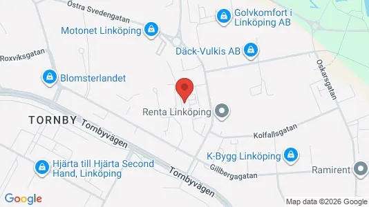 Kontorslokaler att hyra i Linköping - kort over placeringen