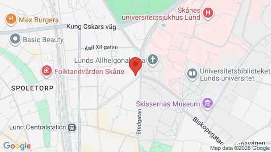Kontorslokaler att hyra i Lund - kort over placeringen