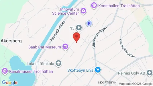 Kontorslokaler att hyra i Trollhättan - kort over placeringen