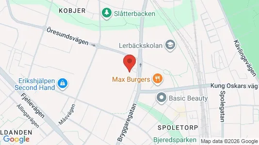 Industrilokaler att hyra i Lund - kort over placeringen