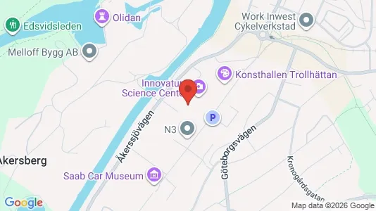 Kontorslokaler att hyra i Trollhättan - kort over placeringen