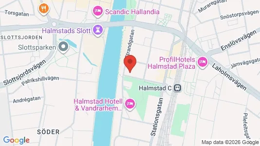 Kontorslokaler att hyra i Halmstad - kort over placeringen