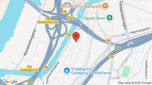 Lagerlokaler att hyra i Göteborg Centrum - kort over placeringen
