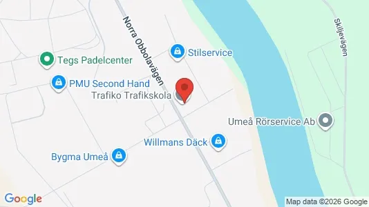 Kontorslokaler att hyra i Umeå - kort over placeringen