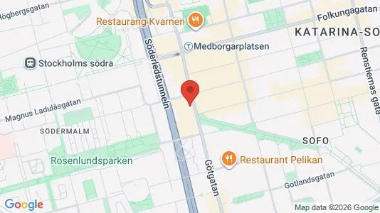 Kontorslokaler att hyra i Södermalm - kort over placeringen