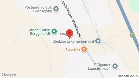 Industrilokaler att hyra i Jönköping - kort over placeringen